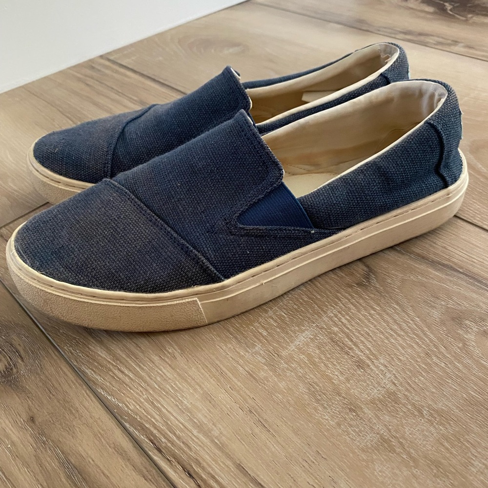 Toms Navy Blue Slip-On Flats